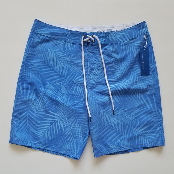NWT Men's Strong Boalt Blue Swim Trunks Royal X-Rays Palms Swimwear Size 32 - Picture 1 of 7